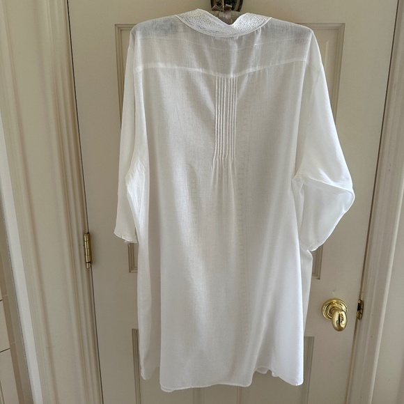 JOHNNY WAS White Cotton Tunic Tunic Top...XL-EUC - Picture 4 of 13